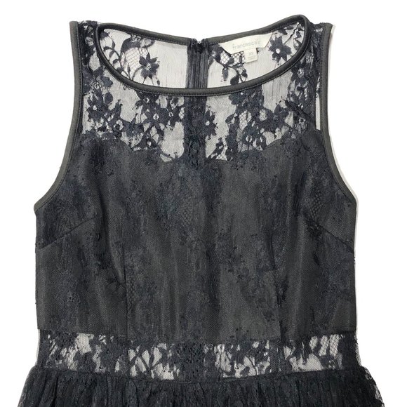 Francesca's Womens Size XS Black Sheer Lace Mesh Fit Flare Lined Dress - Picture 4 of 9